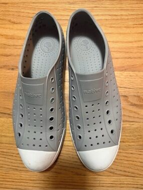 Native Slip-On Sneakers in Gray & White